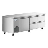 Avantco SS-UD-3RG 93" Stainless Steel Extra Deep Undercounter Refrigerator with 4 Right Drawers and 1 Door