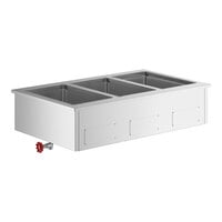 ServIt SDW-3H Three Pan Full Size Insulated Drop-In Hot Food Well - 208/240V