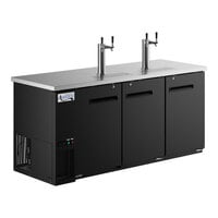 Avantco UDD-378-HC Black Kegerator / Beer Dispenser with 2 Double Tap Towers - (3) 1/2 Keg Capacity