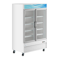 Avantco GDC-49-HC 53" White Customizable Swing Glass Door Merchandiser Refrigerator with LED Lighting