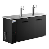 Avantco UDD-3-HC Black Kegerator / Beer Dispenser with (2) 2 Tap Towers - (3) 1/2 Keg Capacity