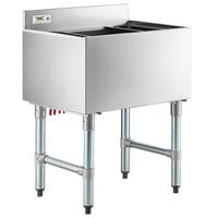 Regency 18" x 24" Underbar Ice Bin with 7 Circuit Post-Mix Cold Plate and Bottle Holders - 51 lb.