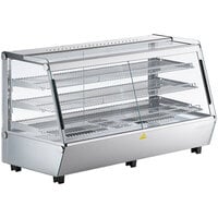 ServIt HDM-48 48" Self / Full Service 3 Shelf Countertop Heated Display Case with Sliding Doors - 120V, 1800W