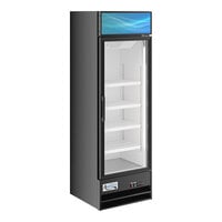 Avantco GDC-15-HC 25 5/8" Black Customizable Swing Glass Door Merchandiser Refrigerator with LED Lighting