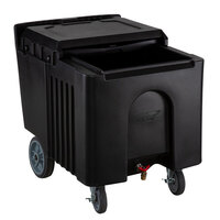Choice 125 lb. Black Mobile Ice Bin