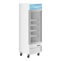 Avantco GDC-12F-HC 27" White Customizable Swing Glass Door Merchandiser Freezer with LED Lighting