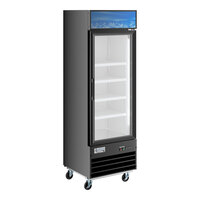 Avantco GDC-12F-HC 27" Black Customizable Swing Glass Door Merchandiser Freezer with LED Lighting