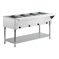 Advance Tabco HF-4E-120 Four Pan Electric Steam Table with Undershelf - Open Well, 120V