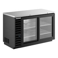 Beverage-Air BB58HC-1-GS-B 59" Black Counter Height Sliding Glass Door Back Bar Refrigerator