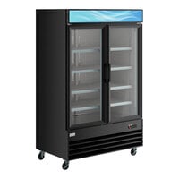 Avantco GDC-49-HC 53" Black Customizable Swing Glass Door Merchandiser Refrigerator with LED Lighting