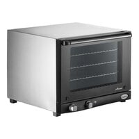 Cadco Anna OV-023 4-Shelf Half Size Medium-Duty Manual Countertop Convection Oven - 208-240V