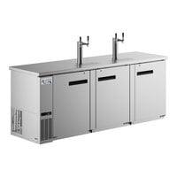 Avantco UDD-4-HC-S Stainless Steel Kegerator / Beer Dispenser with (2) 2 Tap Towers - (3) 1/2 Keg Capacity