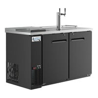Avantco UDD-2-CT Black Kegerator / Beer Dispenser with Double Tap Tower and Club Top - (2) 1/2 Keg Capacity