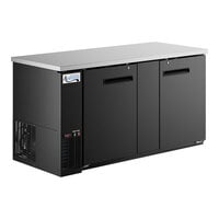 Avantco UBB-3-HC 69" Black Counter Height Solid Door Back Bar Refrigerator with LED Lighting