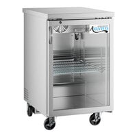 Avantco UBB-1G-HC-S 23" Stainless Steel Glass Door Back Bar Refrigerator