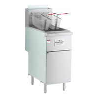 MainStreet Equipment Liquid Propane 50 lb. Stainless Steel Floor Fryer - 120,000 BTU