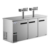 Avantco UDD378S8 Stainless Steel Kegerator / Beer Dispenser with 2 Quadruple Tap Towers - (3) 1/2 Keg Capacity