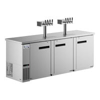 Avantco UDD-4-HC-S (2) Four Tap Kegerator Beer Dispenser - Stainless Steel, (3) 1/2 Keg Capacity