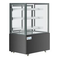 Avantco BCFD-36 35 3/8" Black Square Dry Bakery Display Case with LED Lighting