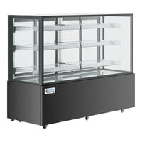 Avantco BCFD-72 70 7/8" Black Square Dry Bakery Display Case with LED Lighting