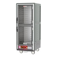 Metro C539-HLDC-4 C5 3 Series Insulated Low Wattage Full Size Hot Holding Cabinet with Fixed Wire Slides and Clear Dutch Doors - Gray