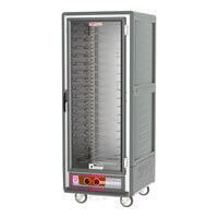Metro C539-HLFC-U C5 3 Series Insulated Low Wattage Full Size Hot Holding Cabinet with Universal Wire Slides and Clear Door - Gray