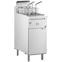Cooking Performance Group FFOP40 Natural Gas 40 lb. Stainless Steel Open Pot Floor Fryer - 90,000 BTU
