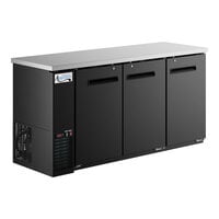 Avantco UBB-72-HC 73" Black Counter Height Narrow Solid Door Back Bar Refrigerator with LED Lighting