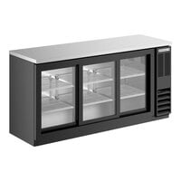 Beverage-Air BB72HC-1-GS-B-27 72" Black Counter Height Sliding Glass Door Back Bar Refrigerator