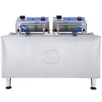 Globe PF32E 32 lb. Dual Tank Electric Countertop Fryer
