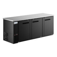 Avantco UBB-4-HC 90" Black Counter Height Solid Door Back Bar Refrigerator with LED Lighting