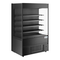 Avantco VOA-48-B 47 3/16" Black Extra Deep Vertical Open Air Merchandiser with LED Lighting - 115V