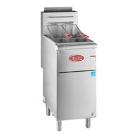 Avantco F4-ES-N 45-50 lb. Natural Gas Stainless Steel Floor Fryer - 85,000 BTU