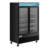 Avantco GDC-49F-HC 53" Black Customizable Swing Glass Door Merchandiser Freezer with LED Lighting