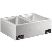 ServIt FW200D 12" x 20" Full Size Dual Well Electric Countertop Food Warmer with Digital Controls - 120V, 2000W