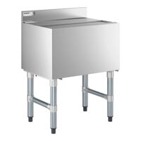 Regency 18" x 24" Underbar Ice Bin with 7 Circuit Post-Mix Cold Plate, Bottle Holders, and Sliding Lid - 51 lb.