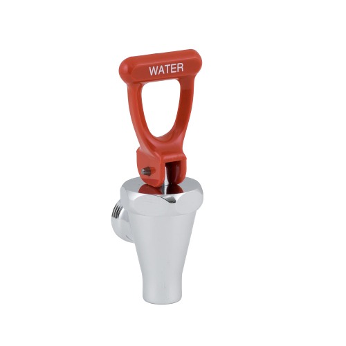 Bunn 07094.0100 Chrome Faucet Assembly with Red Hot Water Handle