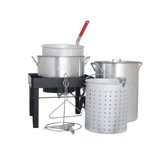 Turkey Fryer 30 Qt Stainless Steel Stock Pot 55,000 BTU Large Adjustable Heat 