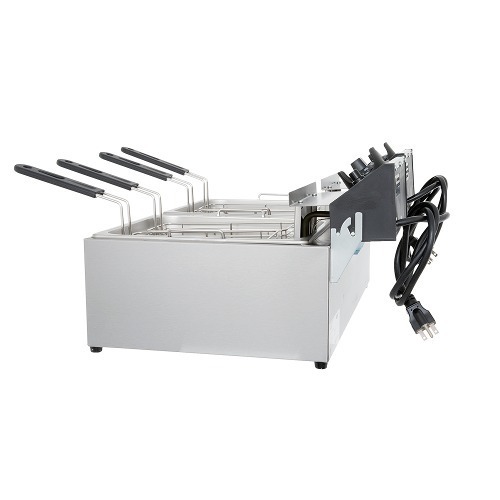Vollrath 40708 20 lb. Commercial Countertop Deep Fryer 220V 2 x 2500W