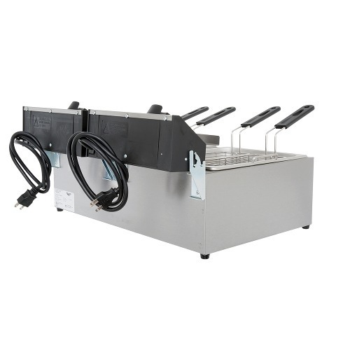 Vollrath 40708 20 lb. Commercial Countertop Deep Fryer 220V 2 x 2500W