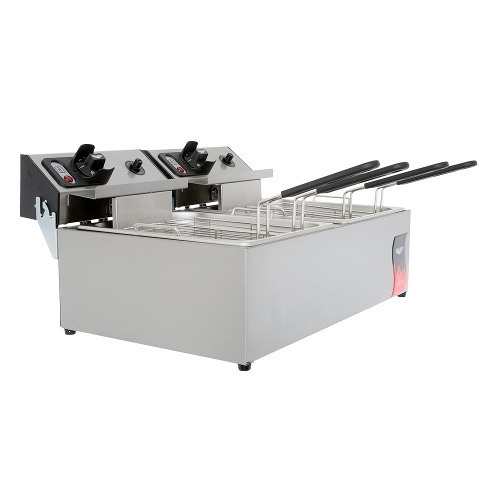 Vollrath 40708 20 lb. Commercial Countertop Deep Fryer 220V 2 x 2500W