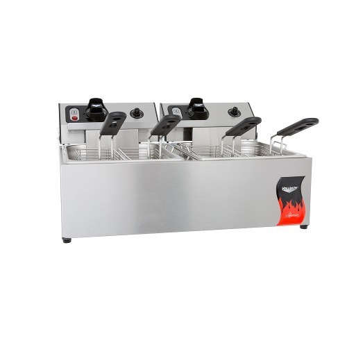 Vollrath 40708 20 lb. Commercial Countertop Deep Fryer 220V 2 x 2500W