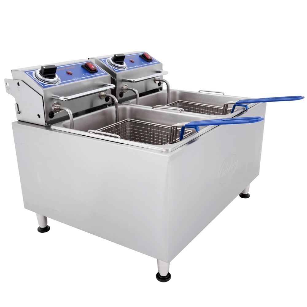 Globe PF16E 16 lb Stainless Steel Electric Countertop Fryer