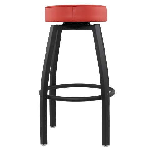 Seating Black Backless Barstool, Red Leather Bar Stools With Arms