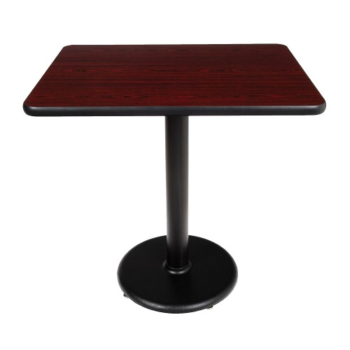 Table Height Restaurant Table 30" Square Mahogany Laminate Table Top With Base 