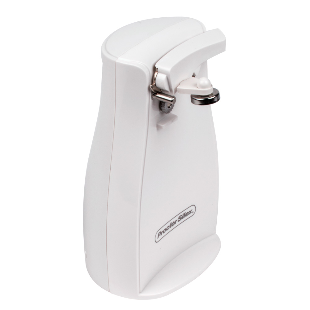 Proctor Silex 75224PS White Electric Can Opener with Knife Sharpener