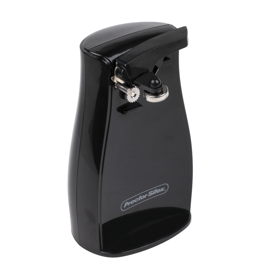 Proctor Silex Durable Electric Can Opener with Knife Sharpener in Black