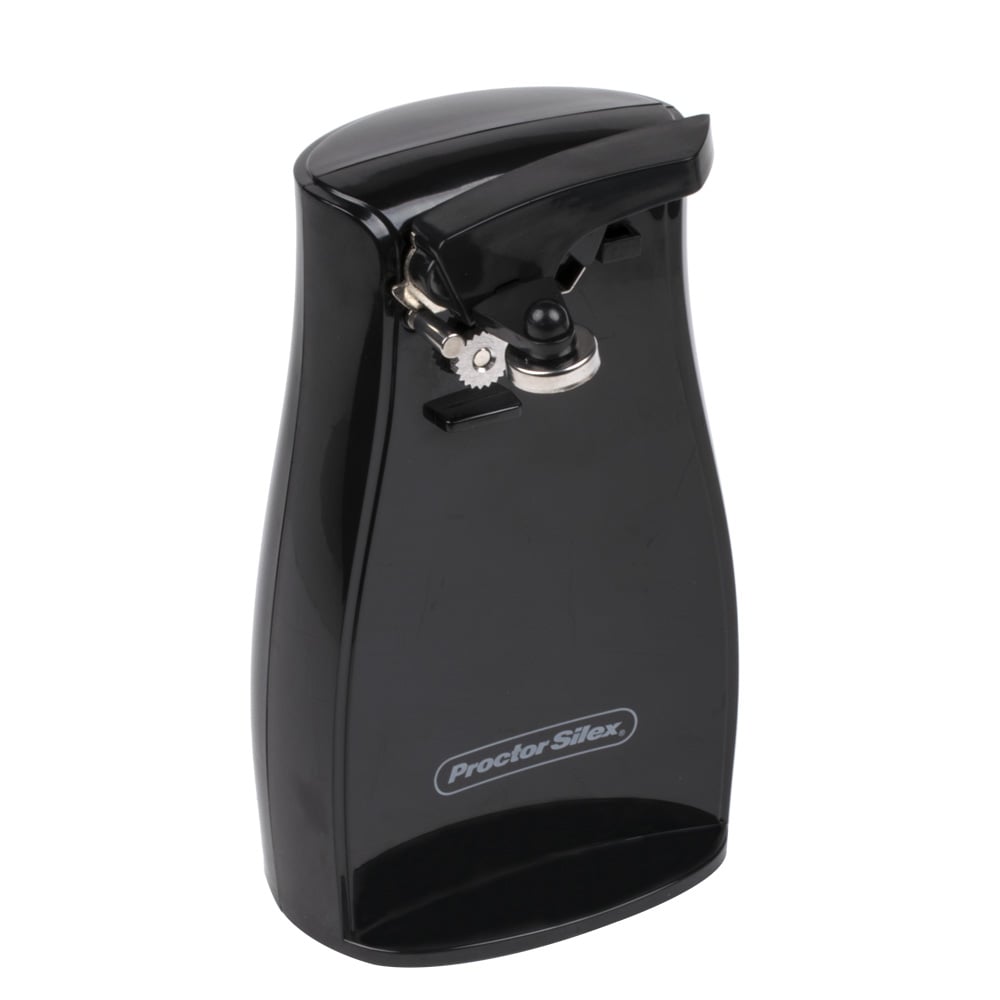 Proctor Silex 75217PS Black Electric Can Opener with Knife Sharpener