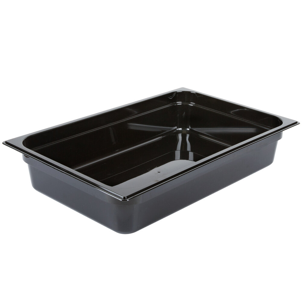 Carlisle 10401B03 StorPlus Full Size Black High Heat Plastic Food Pan