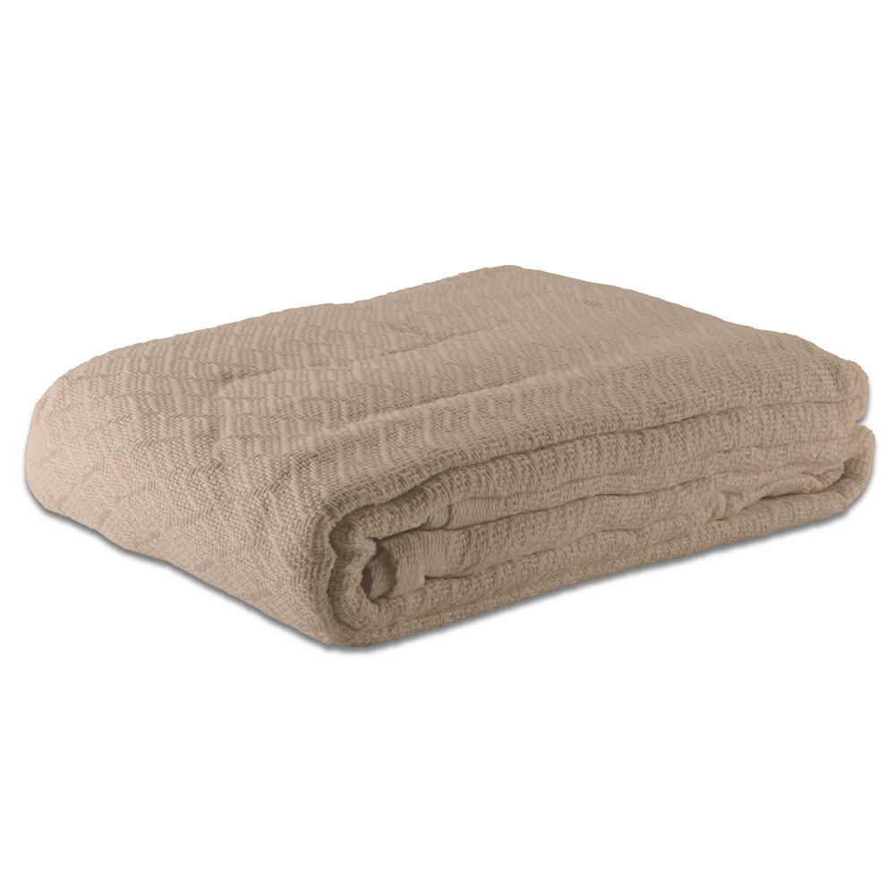 Oxford 110" x 90" King Size Beige 100 Cotton Thermal Herringbone Hotel